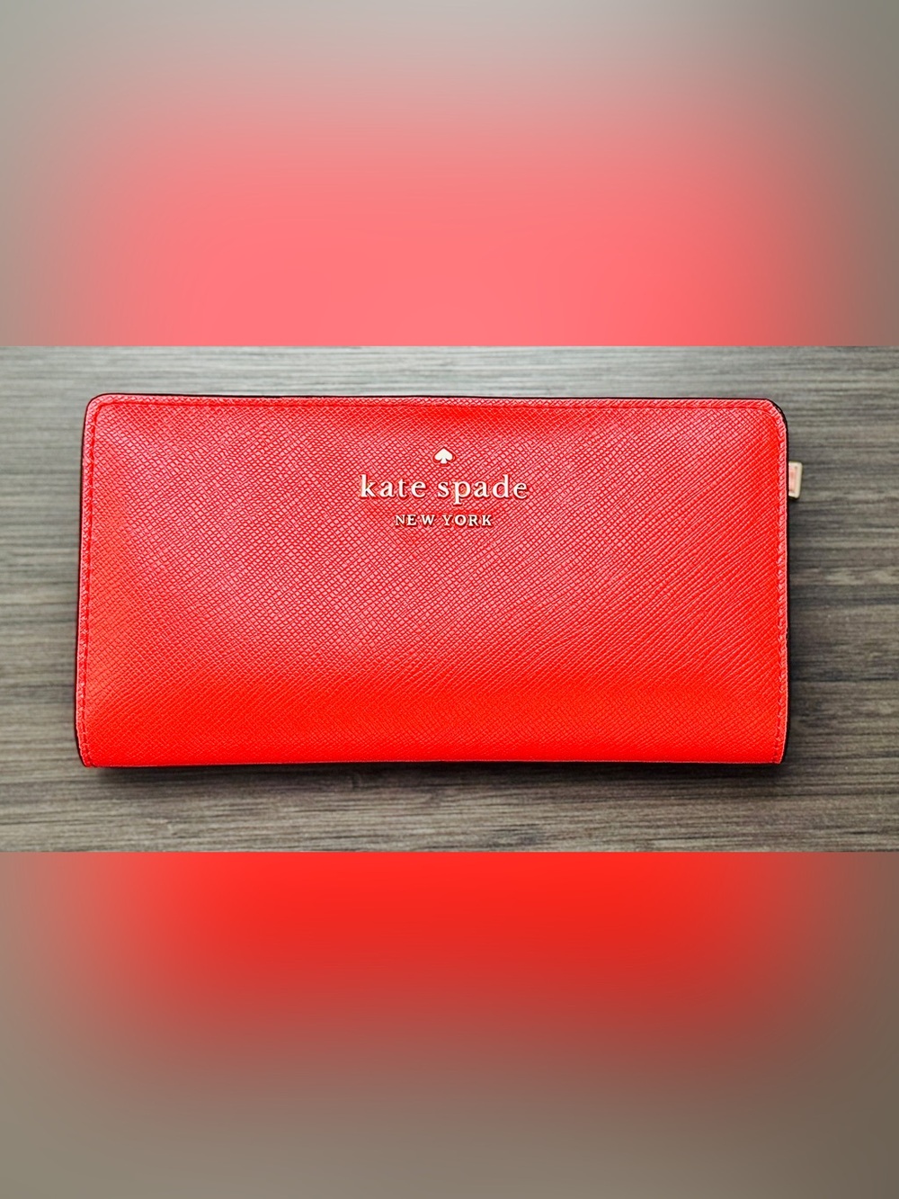 NWT - Kate Spade “Staci” Large Slim Bi-fold Wallet (Digital Red)